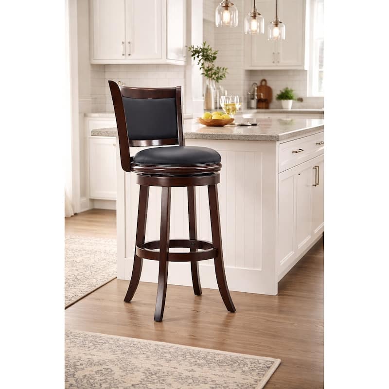 Augusta Wood Indoor Swivel Barstool - Cappuccino - Bar Height