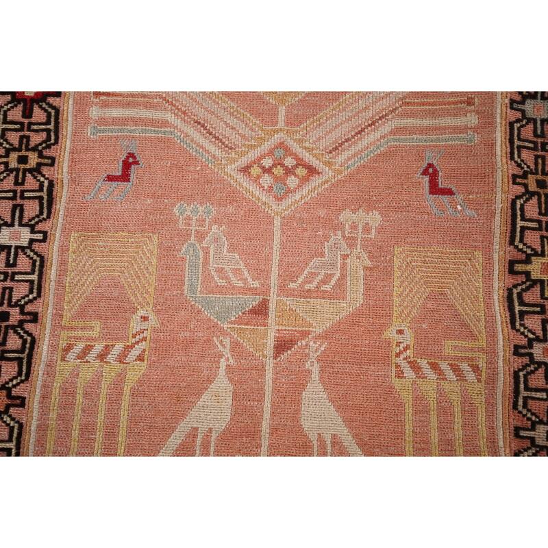 Handmade Oriental Tribal Sumak Persian Silk Area Rug - 6'4"x 9'10"