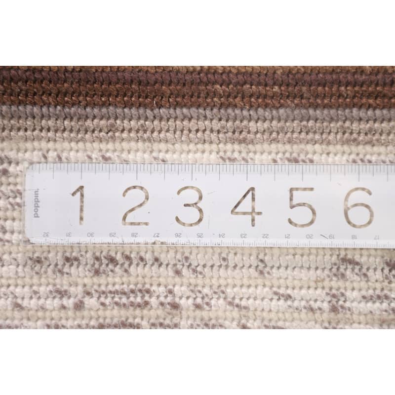 Striped Indo Abstract Oriental Accent Rug Handmade Wool Carpet - 2'8"x 4'10"