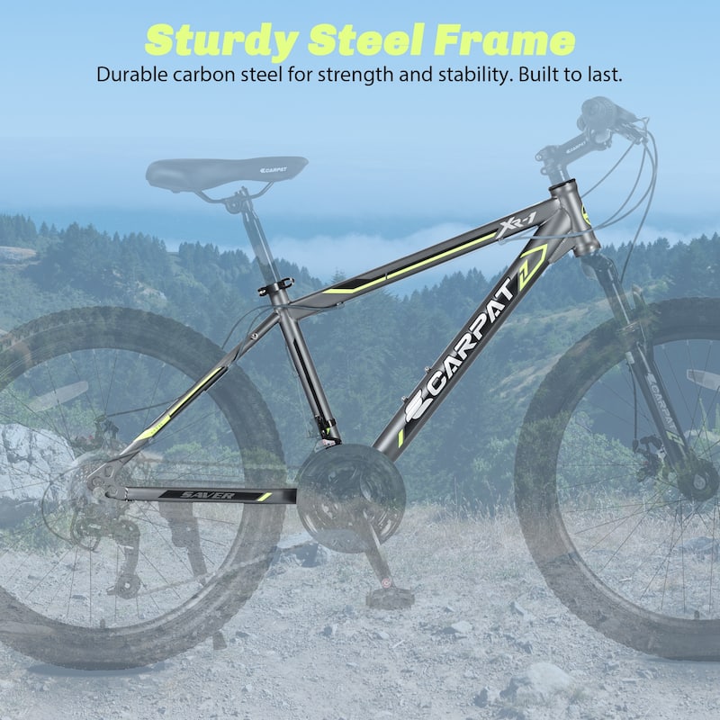 Kids' Mountain Bike - Steel Frame, Shimano Gears, Dual Disc Brakes, Front Suspension - 24