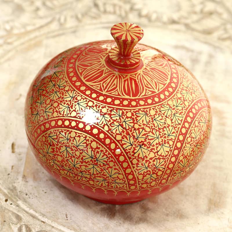 NOVICA Handmade Kashmir Magnificence Papier Mache Decorative Box