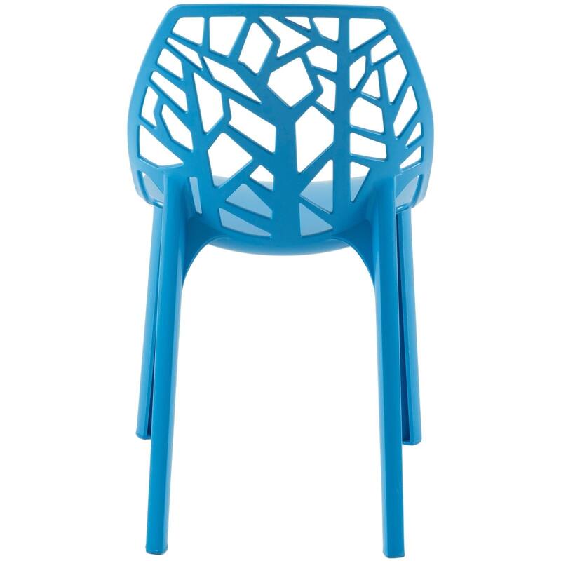 Stackable Dining Chair in Polypropylene (Set of 4) Modern Cut-out Design Backrest Accent Side Chair