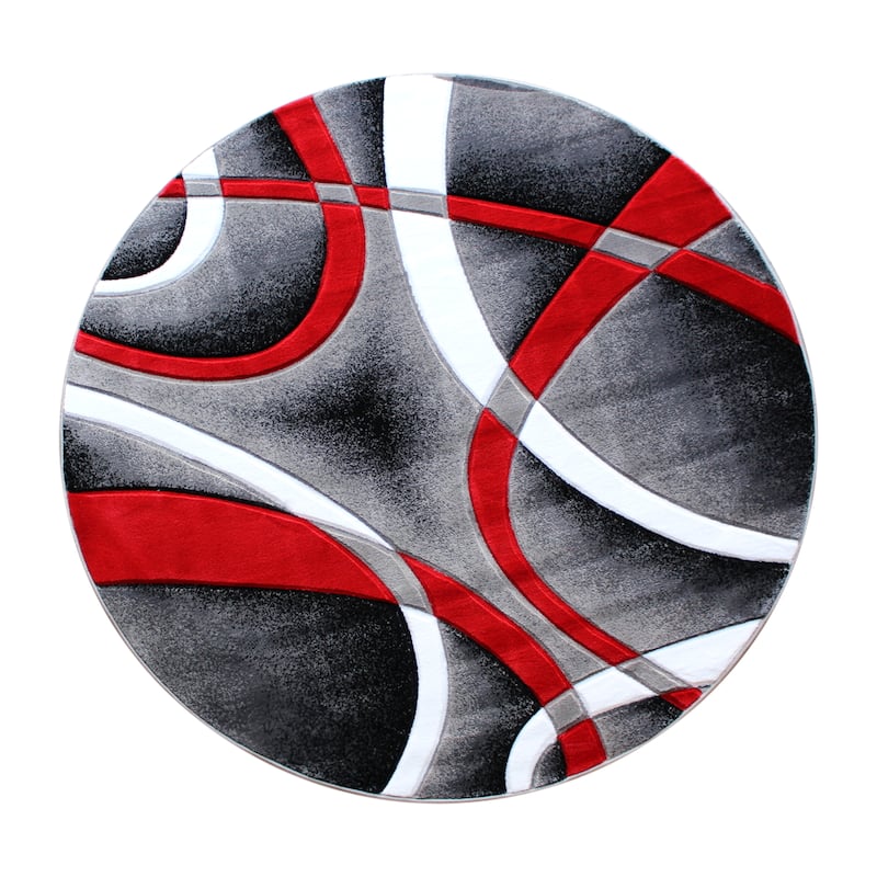 Modern Ribboned Design High-Low Pile Abstract Area Rug