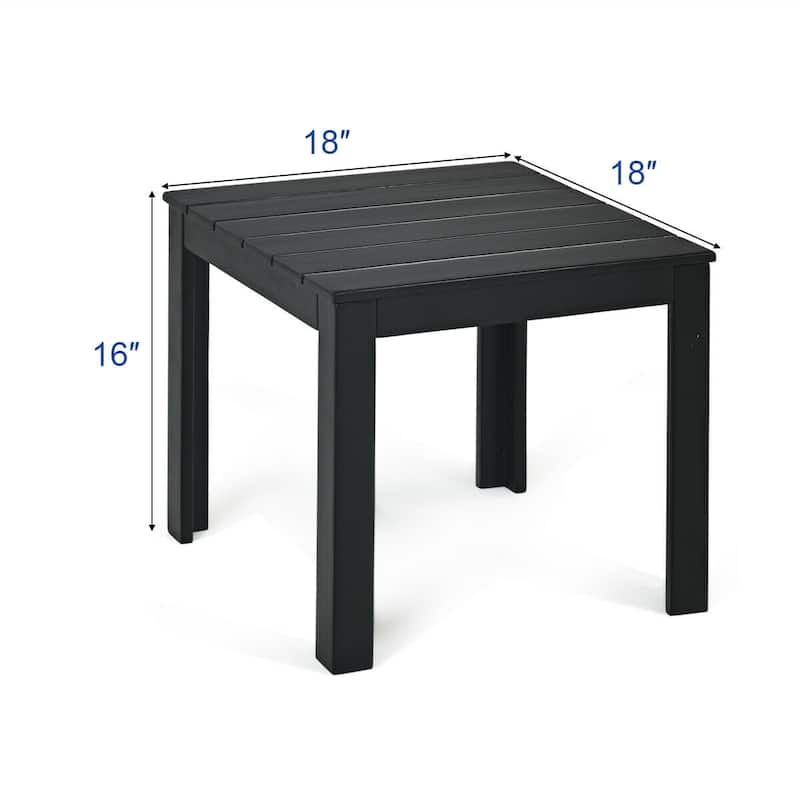 Gymax 2PCS Wooden Square Side End Table Patio Coffee Bistro Table - See Details