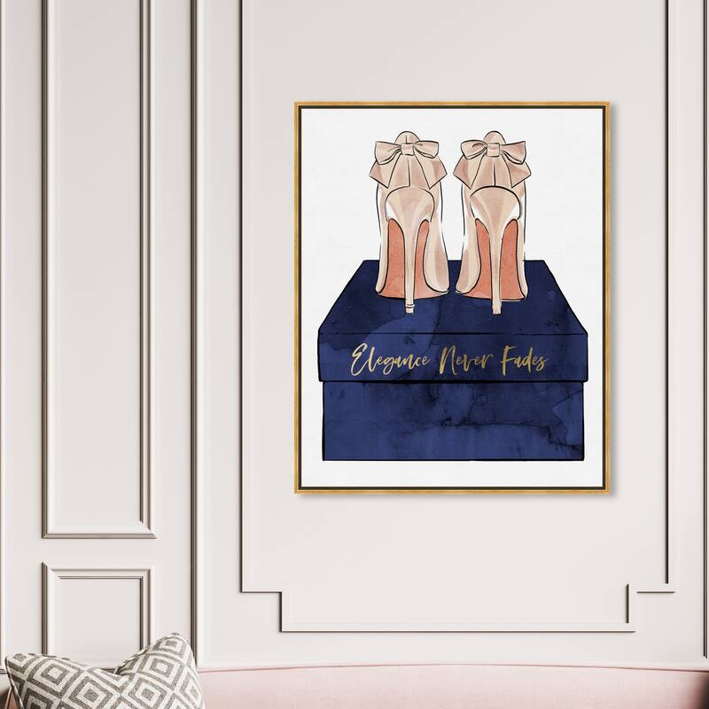 Oliver Gal 'Elegance Never Fades Heels Navy' Fashion and Glam Wall Art ...