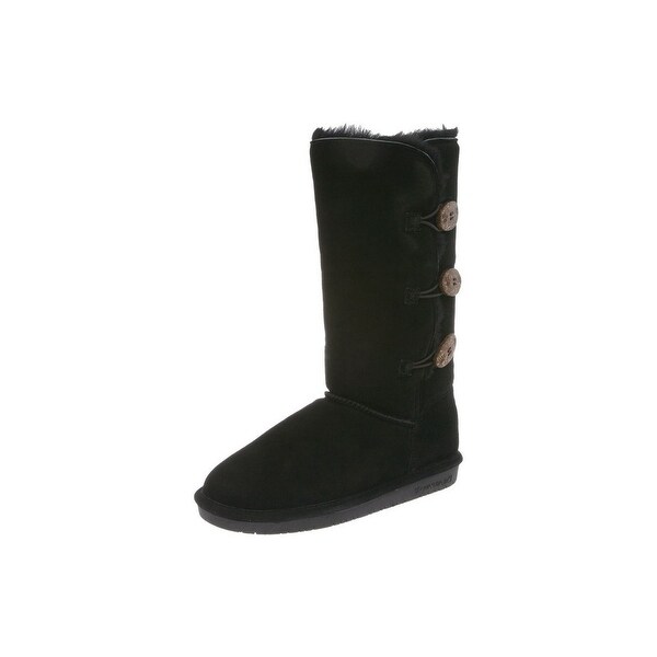 Bearpaw Boots Womens Lauren Toggle Cow Suede Sheepskin