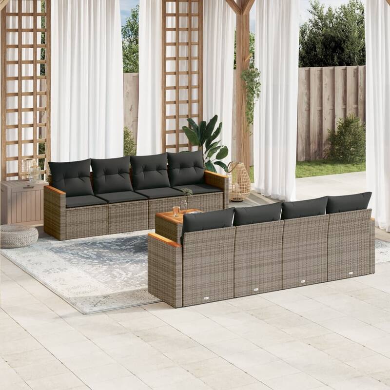vidaXL Garden Sofa Set Black