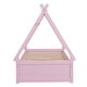 preview thumbnail 9 of 12, Twin Size Low House Bed with Two Drawers, Modern Wooden Platform Bed Frame with Storage for Kids, Teens, Boys, Girls, Pink