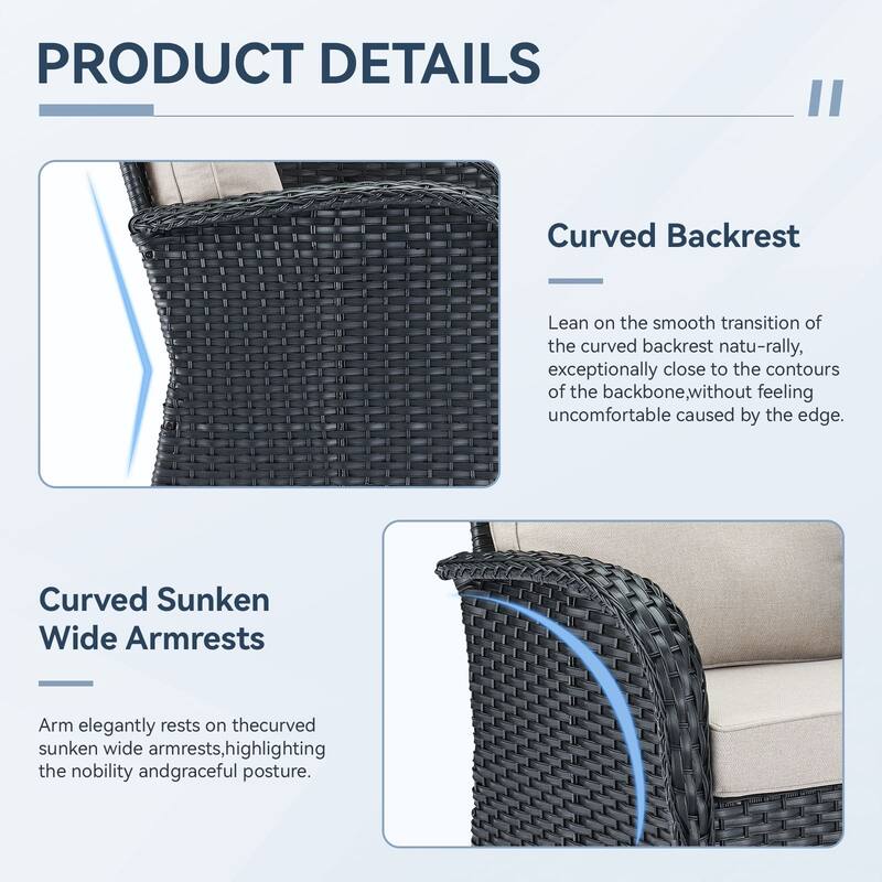 Gymojoy Premium Wicker Patio Furniture Set - Ultimate Comfort & Weather-Resistant Design