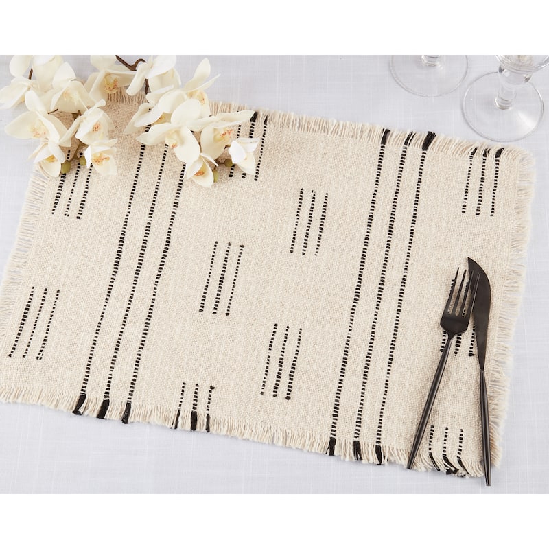 Dash Line Design Table Mats (Set of 4) - 14"x20"