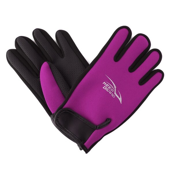 Neoprene Adhesive Loop Fastener Swimming Bathing Diving Gloves Pair