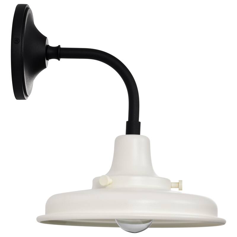 Morris Small Outdoor Lantern Black Finish White Shade