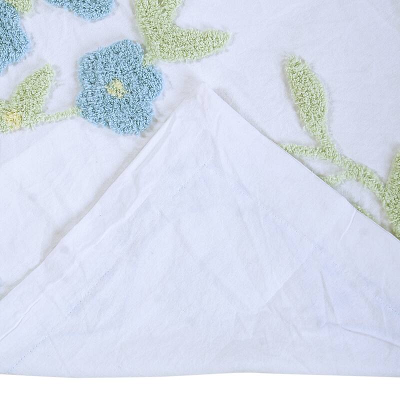 Better Trends Bloomfield Collection in Floral Design 100% Cotton Tufted Chenille, Square Pillow