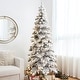 preview thumbnail 3 of 131, Glitzhome 6FT/7.5FT/9FT/11FT Snow Flocked Pre-lit Artificial Fir Christmas Trees