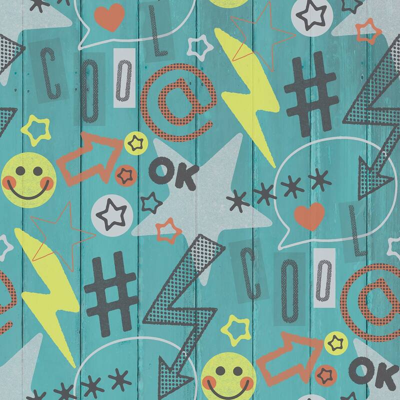 Fine Decor Troy Yellow Graffiti Wallpaper