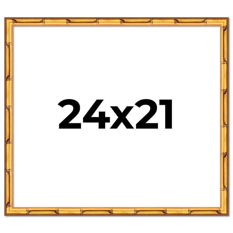 24x21 Frame Gold Bamboo Picture Frame Modern Photo Frame Includes UV Acrylic Shatter Guard Front Acid Free Foam Backing Board
