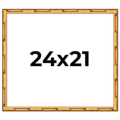24x21 Frame Gold Bamboo Picture Frame Modern Photo Frame Includes UV Acrylic Shatter Guard Front Acid Free Foam Backing Board