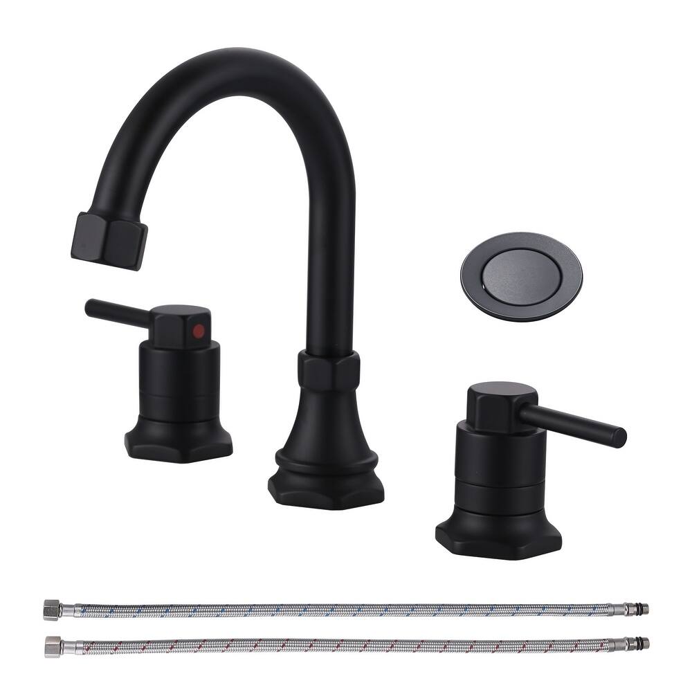 WOWOW Hex 8 in. Widespread Double Handle Bathroom Faucet