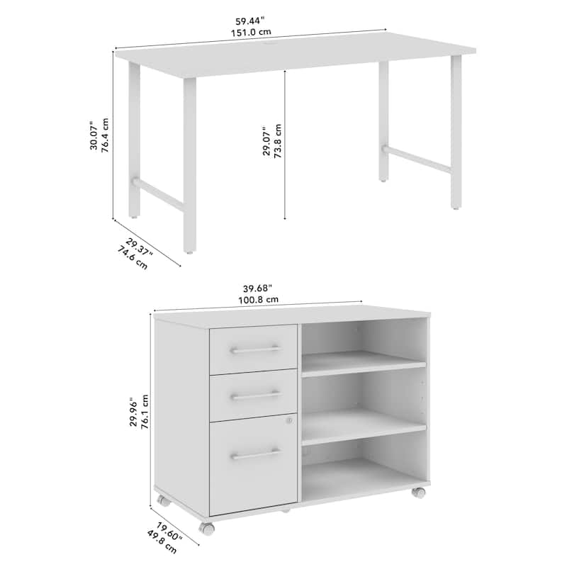 Bush Business Furniture Hustle 60W x 30D Computer Desk with Storage