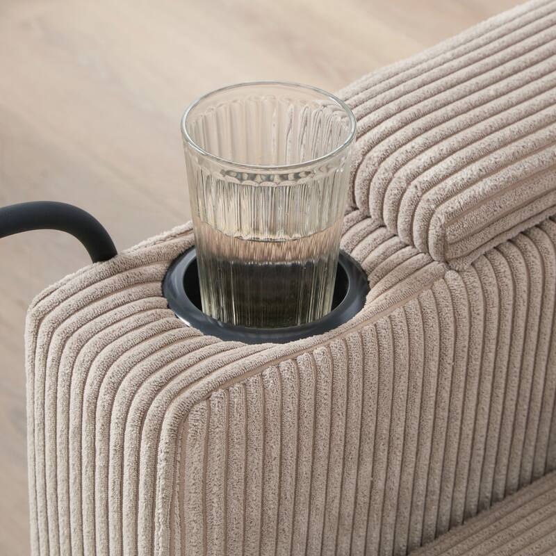 Loveseat Sofa Sofa Bed Corduroy Sleeper Sofa with USB Ports