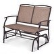 preview thumbnail 9 of 23, Outdoor Backyard and Lawn Iron Patio Rocking Chair Brown