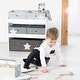 preview thumbnail 5 of 4, Roba Play Shelf - Grey Stars - Children's Multi-Bin Toy Organizer, Shelf Storage Cabinet With 5 Fabric Boxes, Boys & Girls
