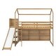 preview thumbnail 12 of 31, Twin Wood House Loft bed with Slide, Storage shelves and Light, Natural