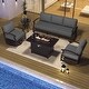preview thumbnail 130 of 145, Aluminum Patio Outdoor Sectional Sofa Set with Fire Pit, Swivel Rocking Chairs and Ottomans