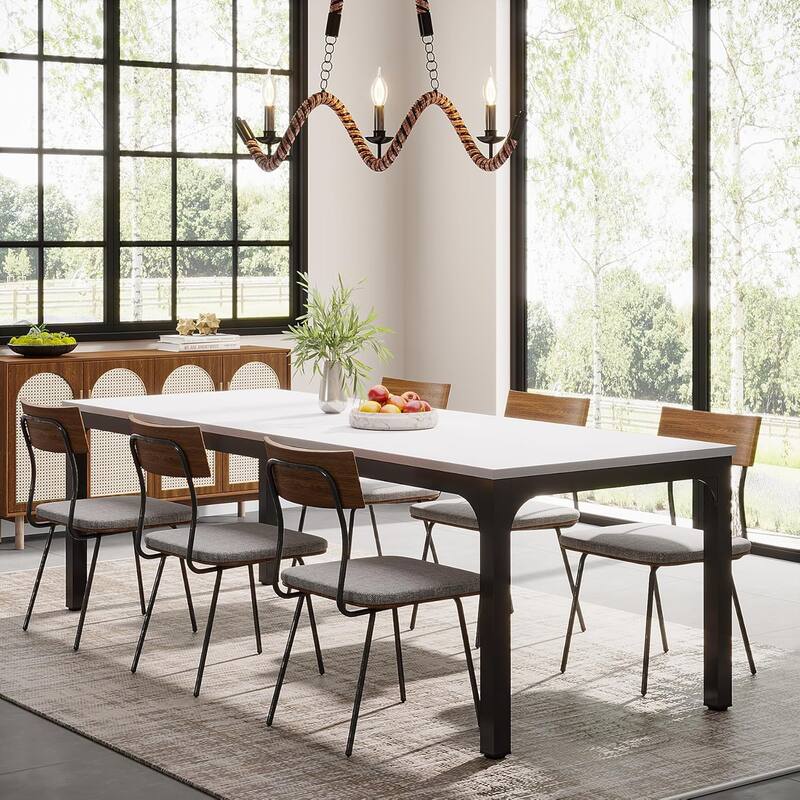 78.7" Rectangular Dining Table, Wood Kitchen Table for Home, Restaurant, Cafe, Office, Apartment, Bakery