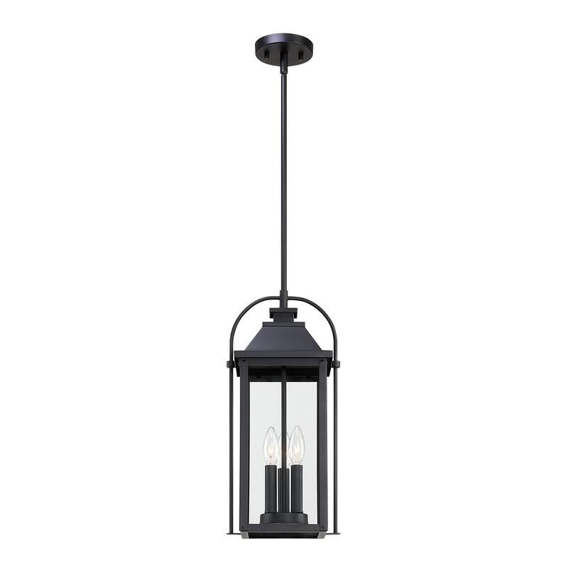Brits 3-Light Black Outdoor Pendant Light - 18.7 in. H