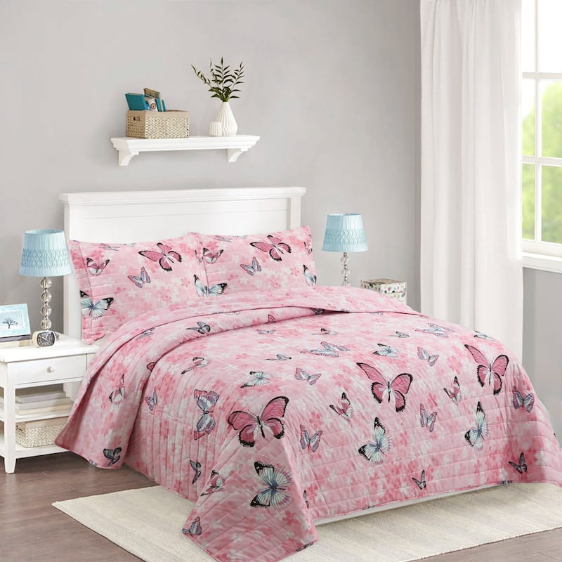 2/3 PCS Kids Bedspread Quilts Set for Teens Girls Comforter A77 - Full - Queen