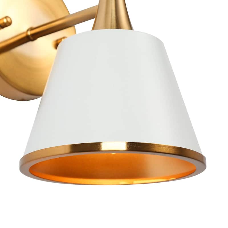 Nisa Modern Gold 1-Light Bathroom Vanity Wall Sconces for Powder Room Bedside - L 5.9"* W 7.9"* H 9"