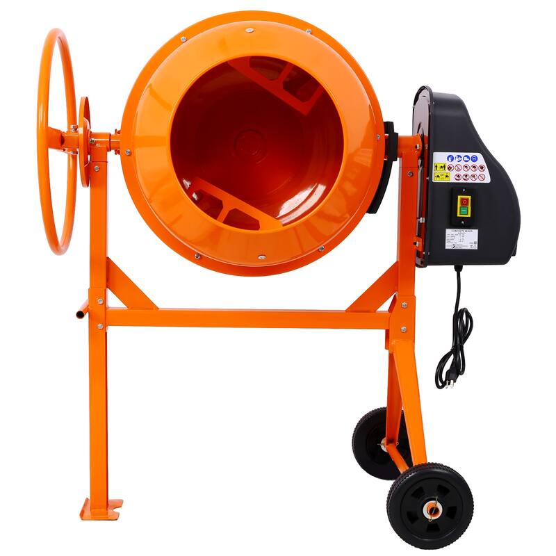 Cement Mixer,5 Cu. Ft Electric Concrete Mixer Machine, 650W AC Motor Portable Power Cement Mixers for Mortar, Stucco and Fodder