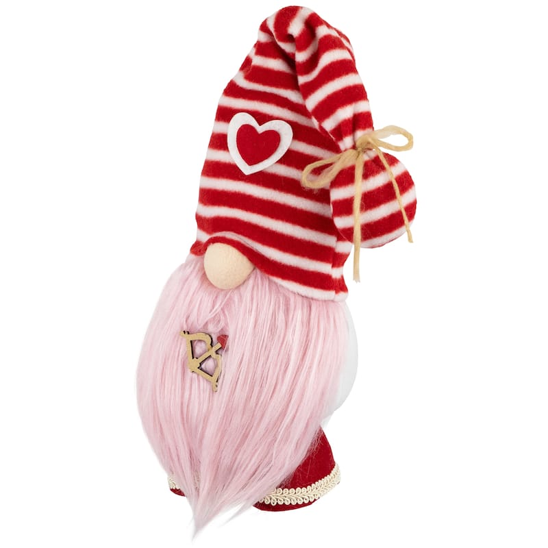 19.5" Plush Valentine's Day Heart Gnome with Bow and Arrow