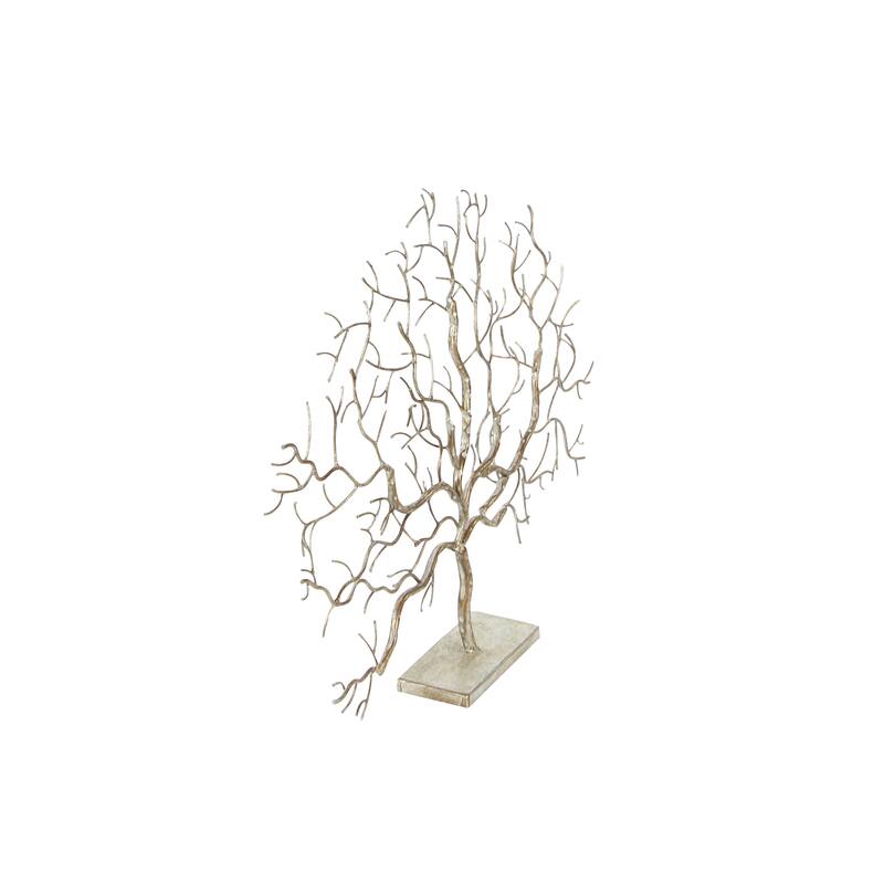 Metal Tree Sculpture - Silver - Roche River Decor - 4"W x 32"L x 24"H