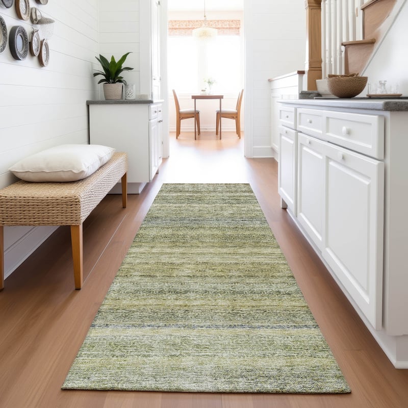 Premium Washable Super Soft Ombre Tribal Mayfield Rug - Aloe - 2'3" x 7'6"