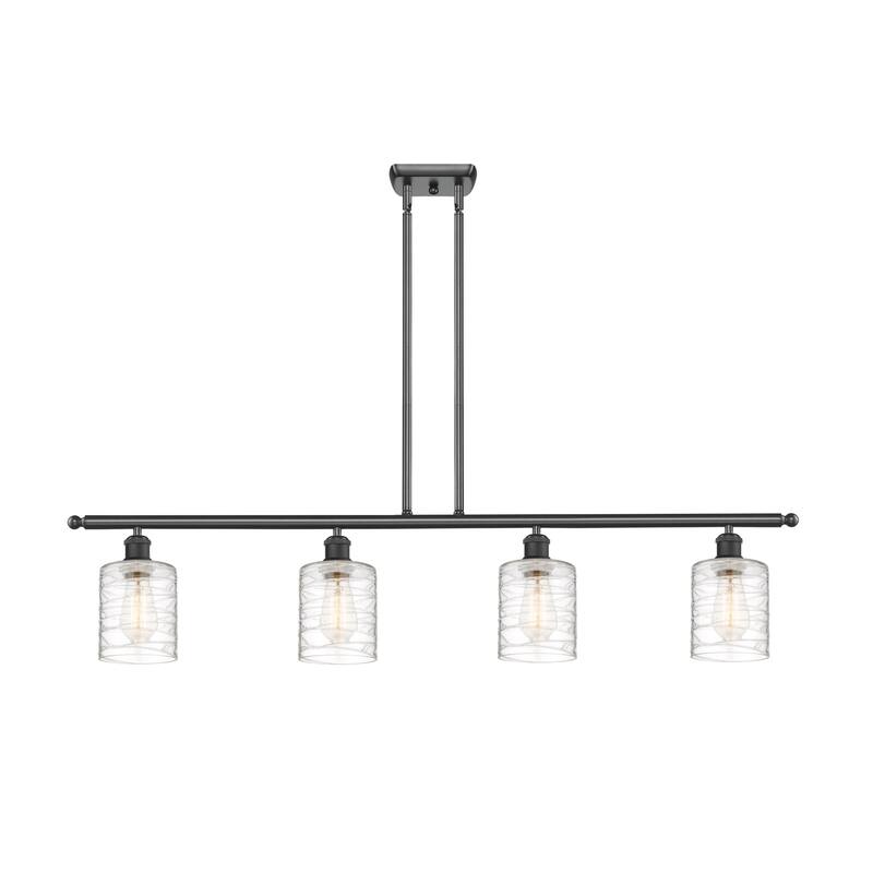 Innovations Lighting 516-4I-10-48 Cobbleskill Linear Cobbleskill 4 - Matte Black / Deco Swirl