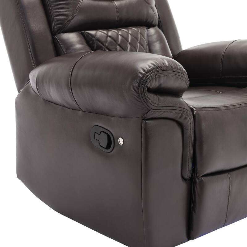 Home Theater Seating Manual Recliner Chair with LED Light Strip for Living Room,Bedroom, Black