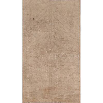Hand Knotted Oriental 100% Wool Carpet Traditional Medallion Beige & Ivories Tabriz Area Rug - 7' 5'' X 4' 1''
