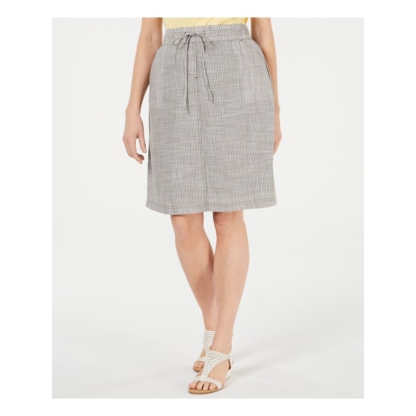 KAREN SCOTT Womens Green Striped Knee Length A-Line Skort Size XL. Opens flyout.