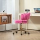 preview thumbnail 109 of 118, Velvet Home Office Desk Chair, Height Adjustable Task Chair, Armless Single Chair with Wheels, 360° Swivel Vanity Chair - N/A