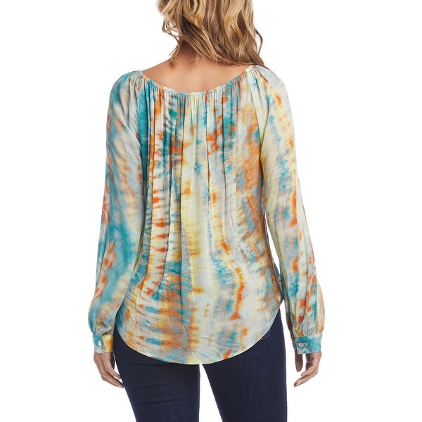 karen kane tie dye peasant top