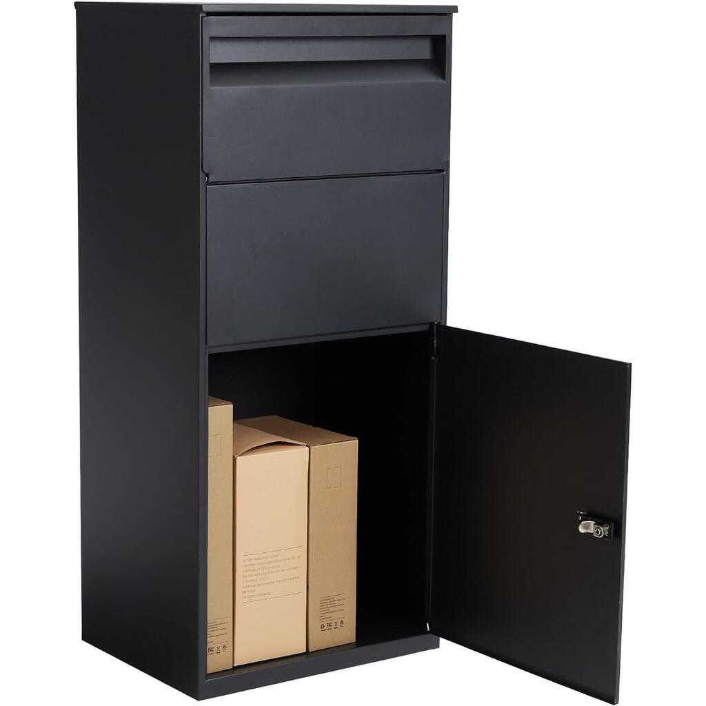 Package Delivery Box for Outside, Freestanding Lockable Parcel Drop Box