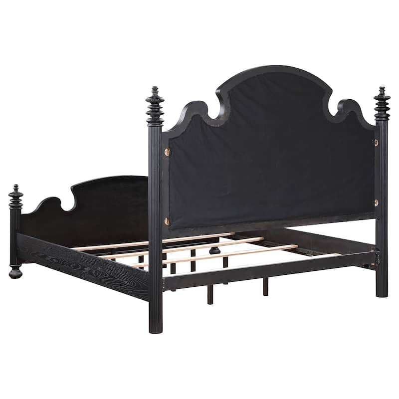 Celina Poster Upholstered Bedroom Set Black