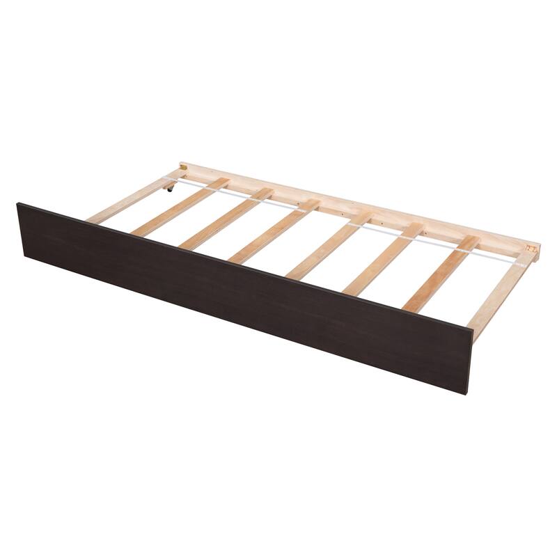 Twin Platform Bed with Trundle and Footboard for Bedroom