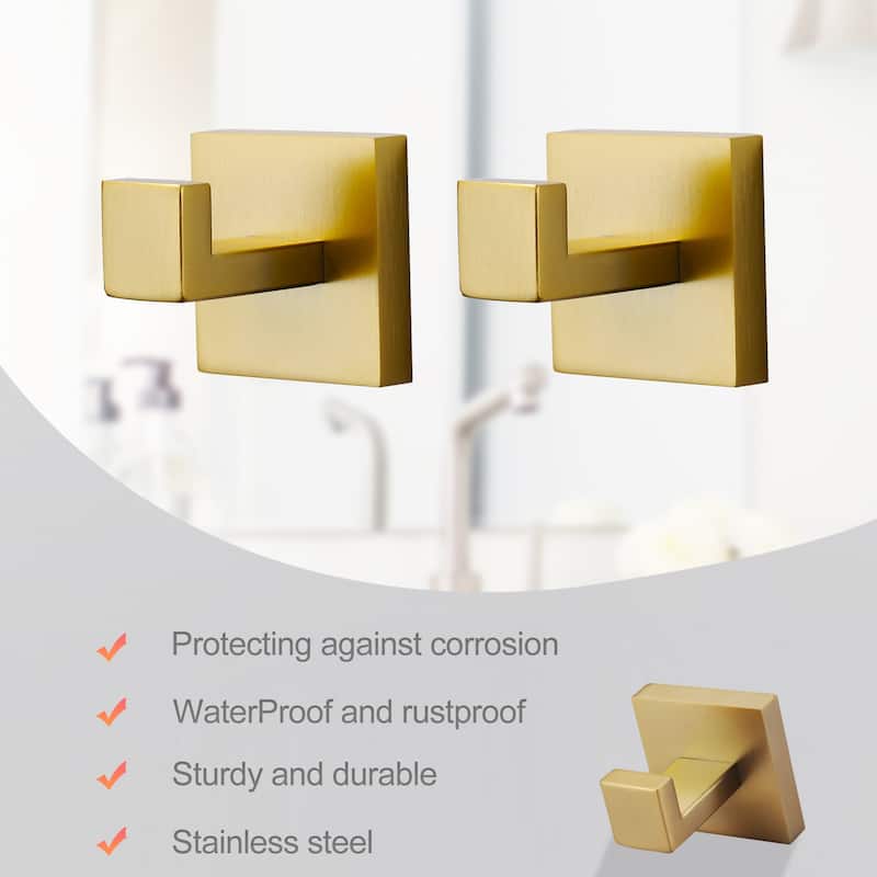 WOWOW J-Hook Wall Mount Robe/Towel Hook 2PCS