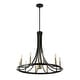 preview thumbnail 7 of 7, Cotys 30" 11-Light Modern Iron Adjustable Wagon Wheel LED Chandelier with Downlight, Black/Brass Gold, by JONATHAN Y