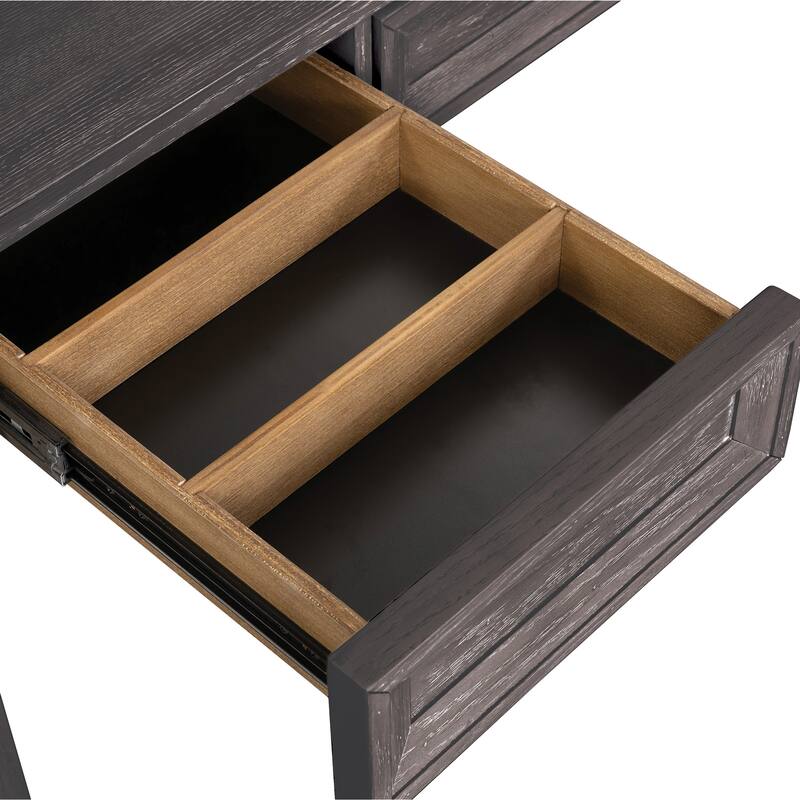 Furniture of America Durem Modern Classic 60" Writing Desk with Drawers and Keyboard Tray