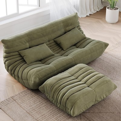 Floor Bean Bag Chair, Loveseat Teddy Sofa for Living Room Bedroom Office