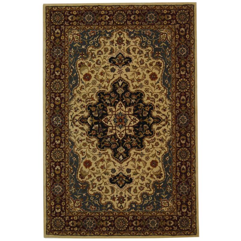 SAFAVIEH Handmade Heritage Harmony Stripe Traditional Oriental Wool Rug
